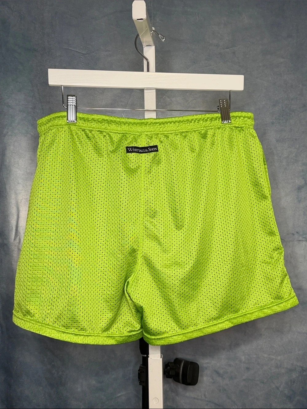 Men's Athletic Mesh Shorts in Neon Green - Lightweight Performance Size Large